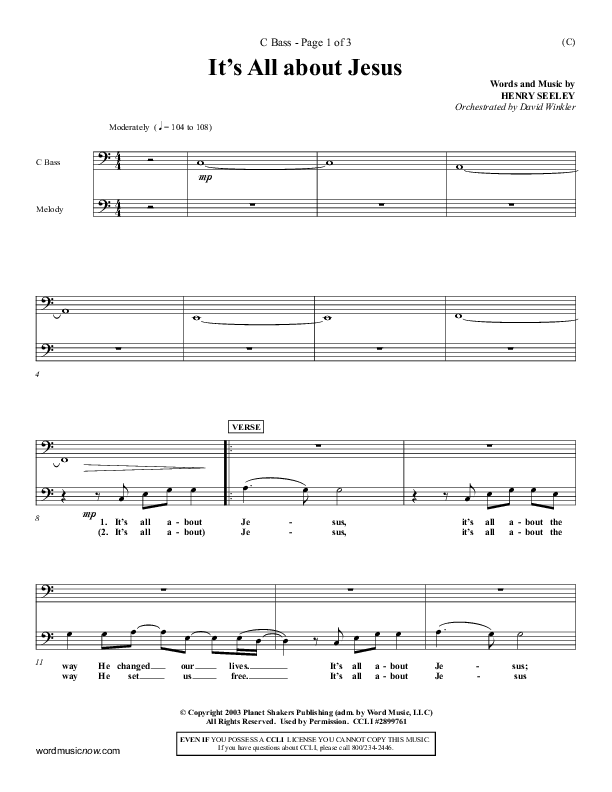 It's All About Jesus Contrabass (Henry Seeley)