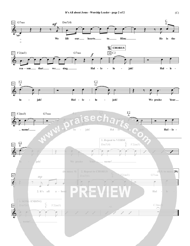 It's All About Jesus Lead Sheet (Henry Seeley)