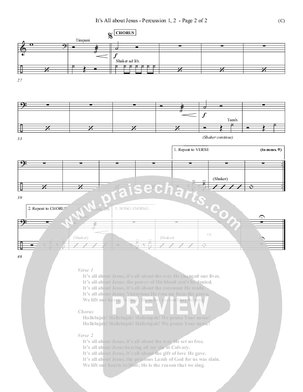 It's All About Jesus Percussion 1/2 (Henry Seeley)