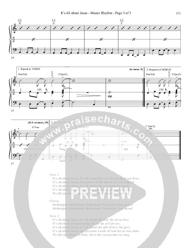 It's All About Jesus Rhythm Chart (Henry Seeley)