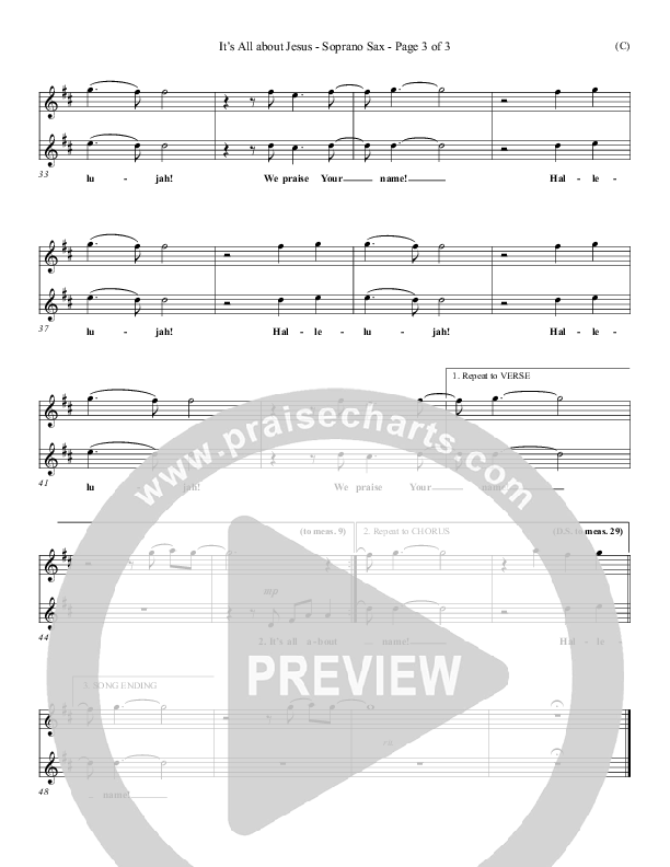 It's All About Jesus Soprano Sax (Henry Seeley)