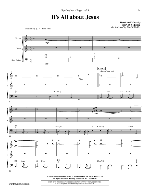 It's All About Jesus Synth (Henry Seeley)