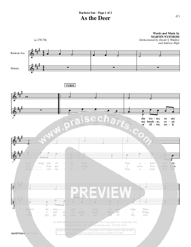 As The Deer Bari Sax (Martin Nystrom)