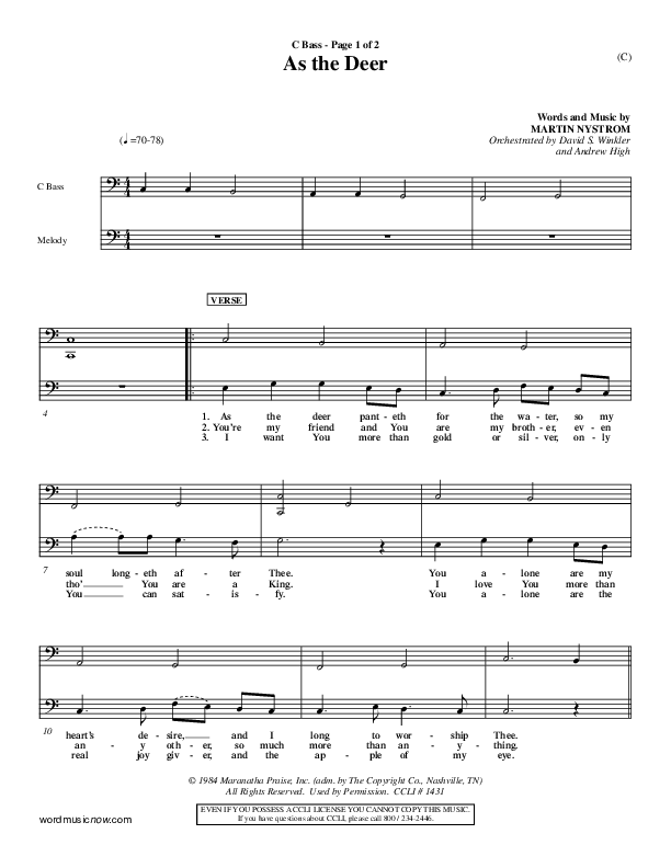 As The Deer Contrabass (Martin Nystrom)