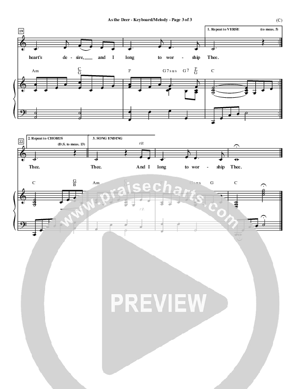 As The Deer Lead Sheet (Martin Nystrom)