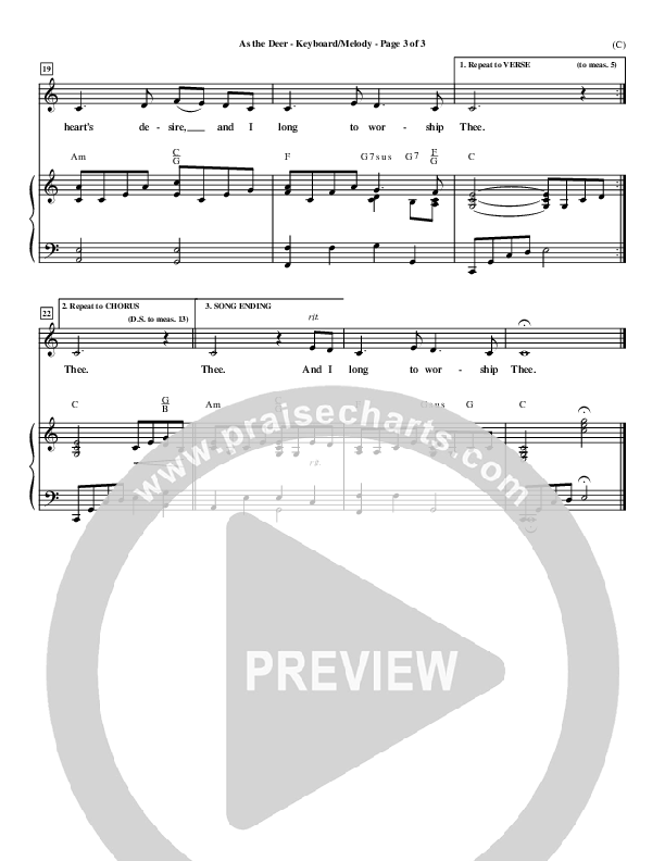 As The Deer Lead Sheet (Martin Nystrom)