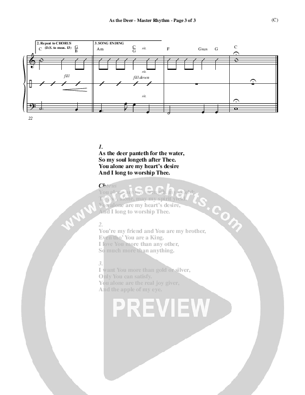 As The Deer Rhythm Chart (Martin Nystrom)