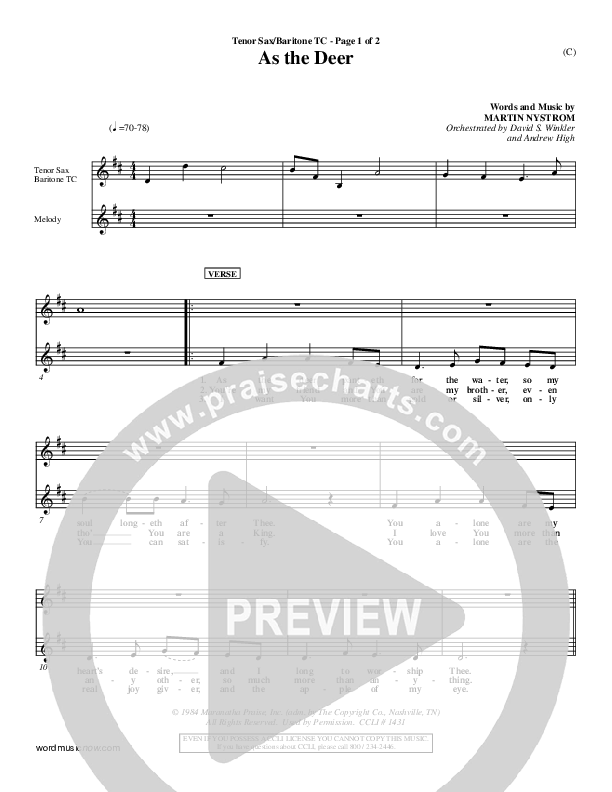 As The Deer Tenor Sax 2 (Martin Nystrom)