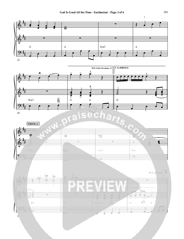 God Is Good All The Time Synth (Don Moen)