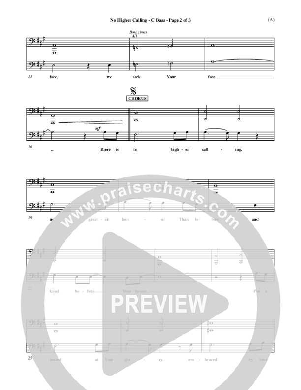 No Higher Calling Contrabass (Lenny LeBlanc)