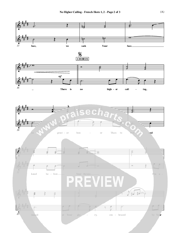 No Higher Calling French Horn 1/2 (Lenny LeBlanc)