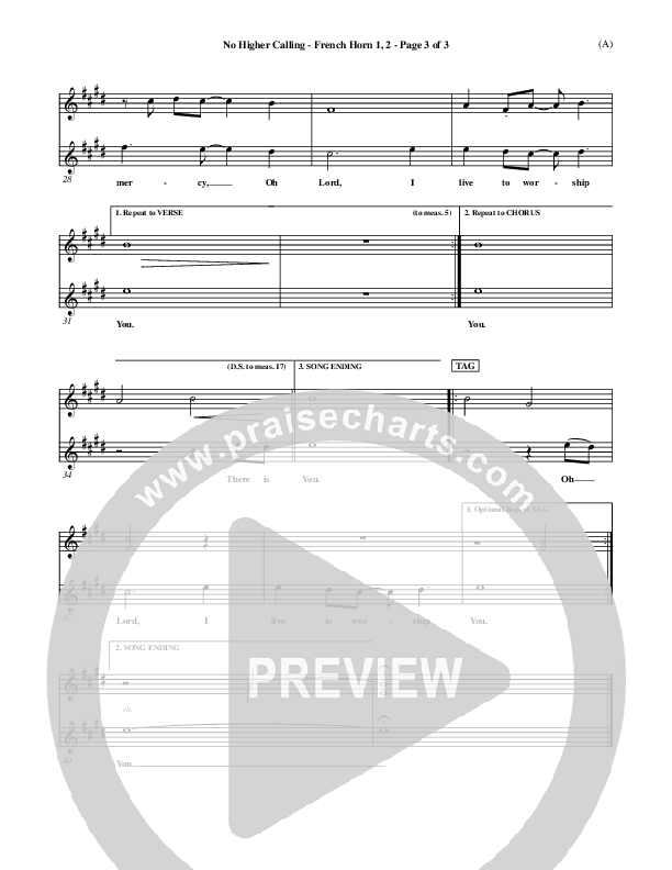 No Higher Calling French Horn 1/2 (Lenny LeBlanc)