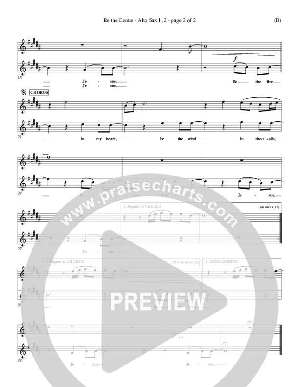 Be The Centre Alto Sax 1/2 (Michael Frye)