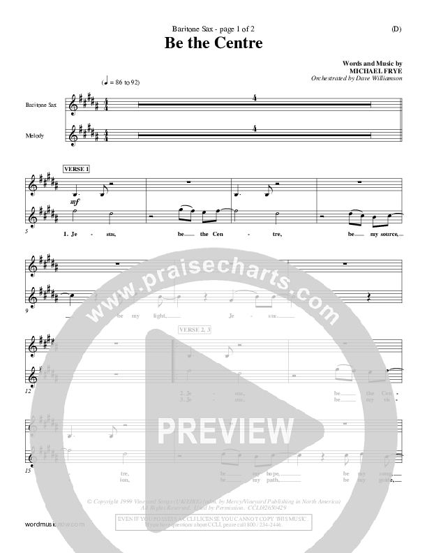 Be The Centre Bari Sax (Michael Frye)