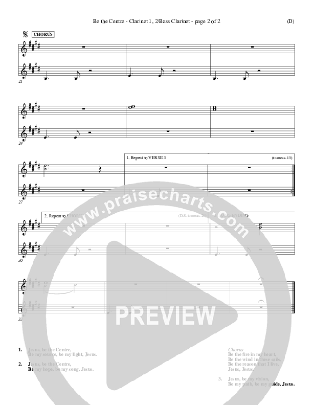 Be The Centre Clarinet 1/2, Bass Clarinet (Michael Frye)