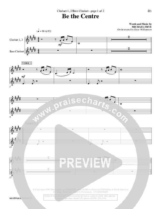 Be The Centre Clarinet 1/2, Bass Clarinet (Michael Frye)