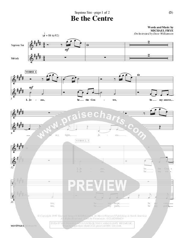 Be The Centre Soprano Sax (Michael Frye)