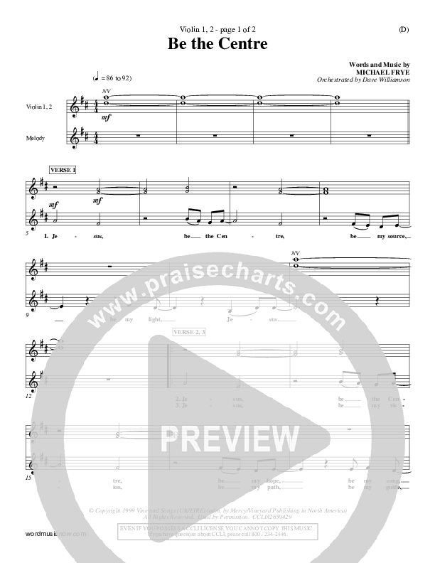 Be The Centre Violin 1/2 (Michael Frye)