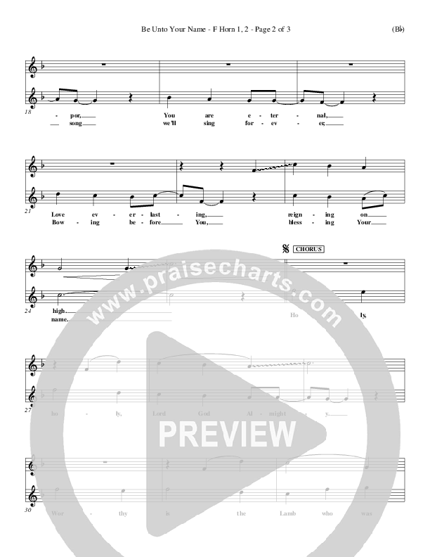 Be Unto Your Name French Horn 1/2 (Lynn DeShazo)