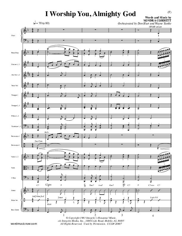 I Worship You Almighty God Conductor's Score (Sondra Corbett)