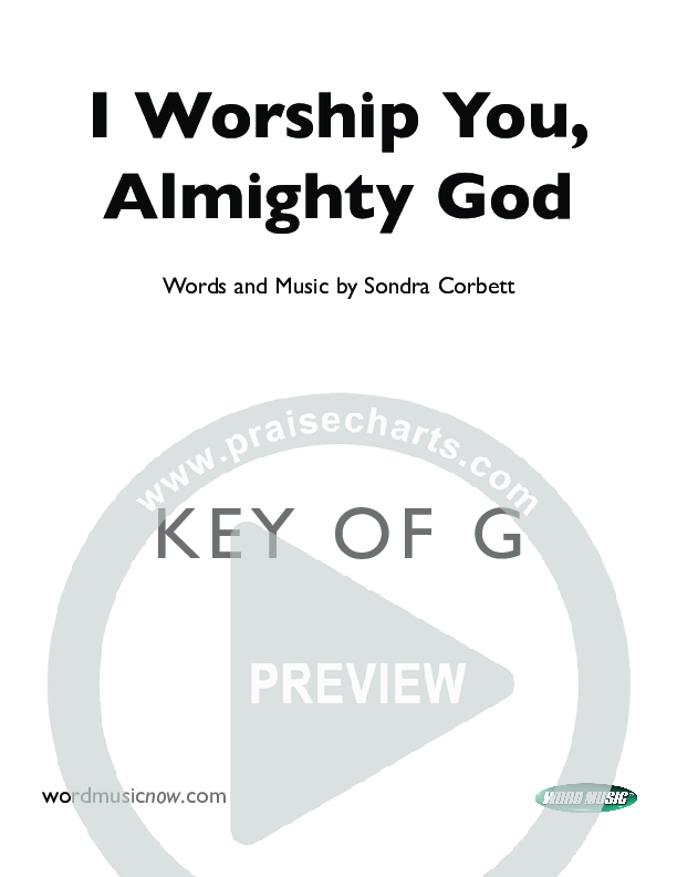 I Worship You Almighty God Cover Sheet (Sondra Corbett)