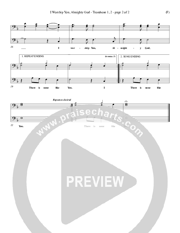 I Worship You Almighty God Trombone 1/2 (Sondra Corbett)