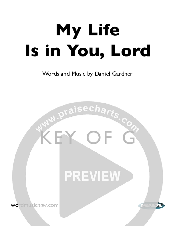 My Life Is In You Cover Sheet (Daniel Gardner)