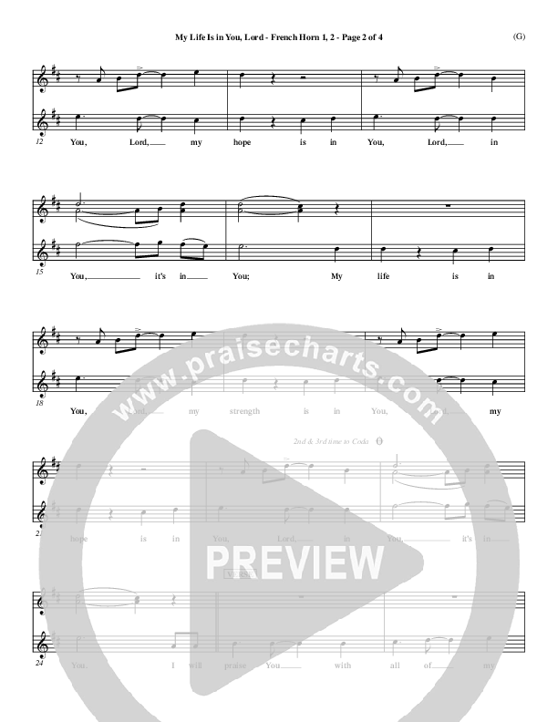 My Life Is In You French Horn 1/2 (Daniel Gardner)