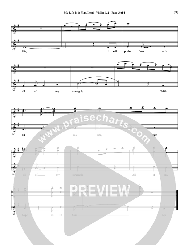 My Life Is In You Violin 1/2 (Daniel Gardner)