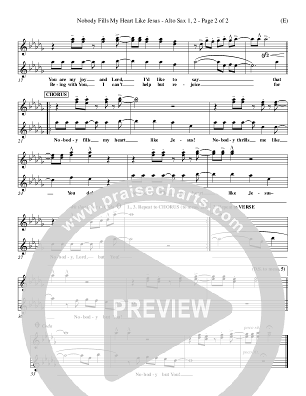 Nobody Fills My Heart Like Jesus Alto Sax 1/2 (Dennis Jernigan)