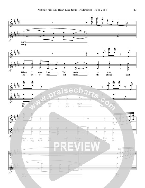 Nobody Fills My Heart Like Jesus Flute/Oboe (Dennis Jernigan)