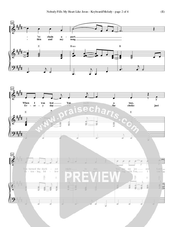 Nobody Fills My Heart Like Jesus Piano/Vocal (Dennis Jernigan)