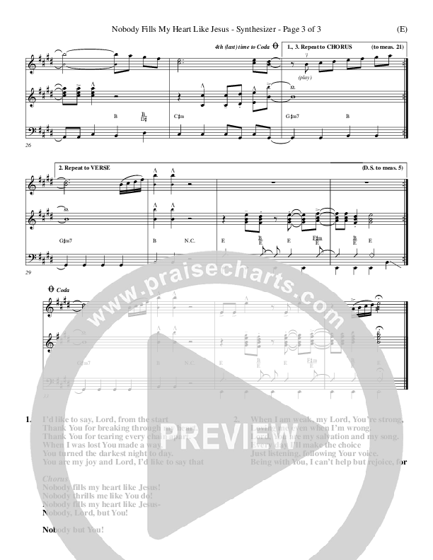 Nobody Fills My Heart Like Jesus Synth (Dennis Jernigan)