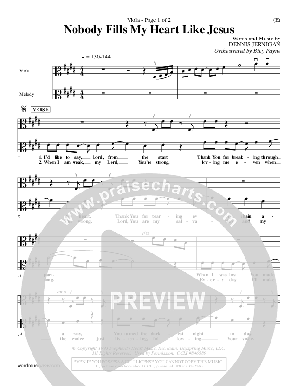 Nobody Fills My Heart Like Jesus Viola (Dennis Jernigan)