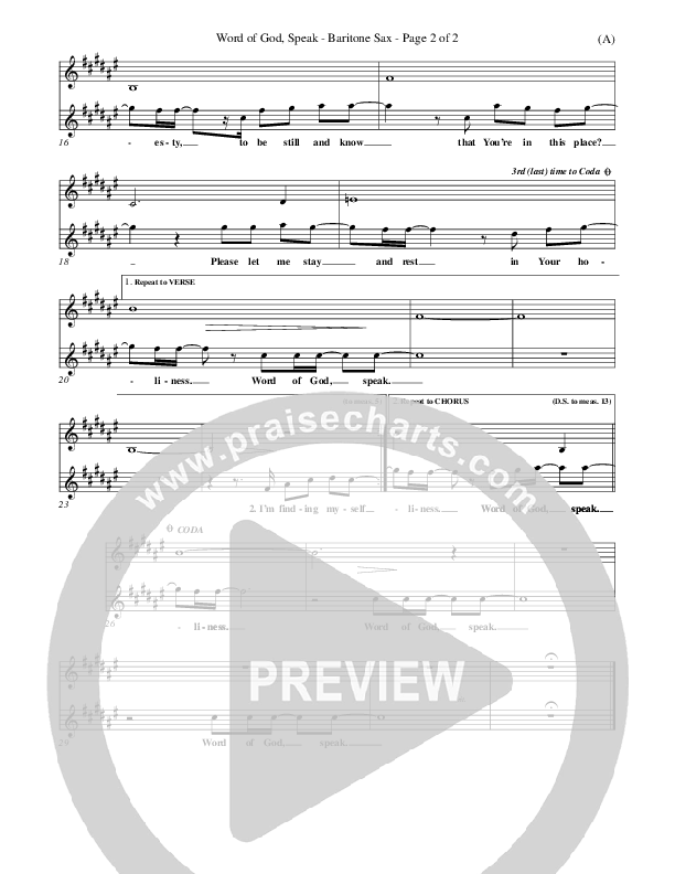 Word Of God Speak Bari Sax (Bart Millard)