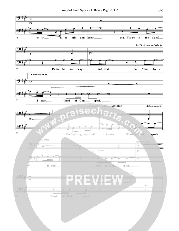 Word Of God Speak Contrabass (Bart Millard)