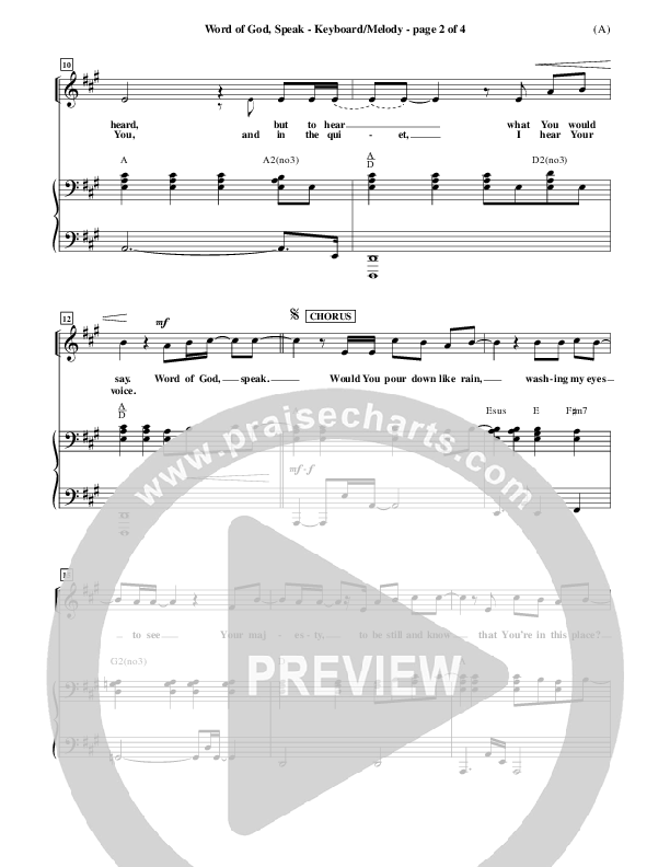 Word Of God Speak Piano/Vocal (Bart Millard)