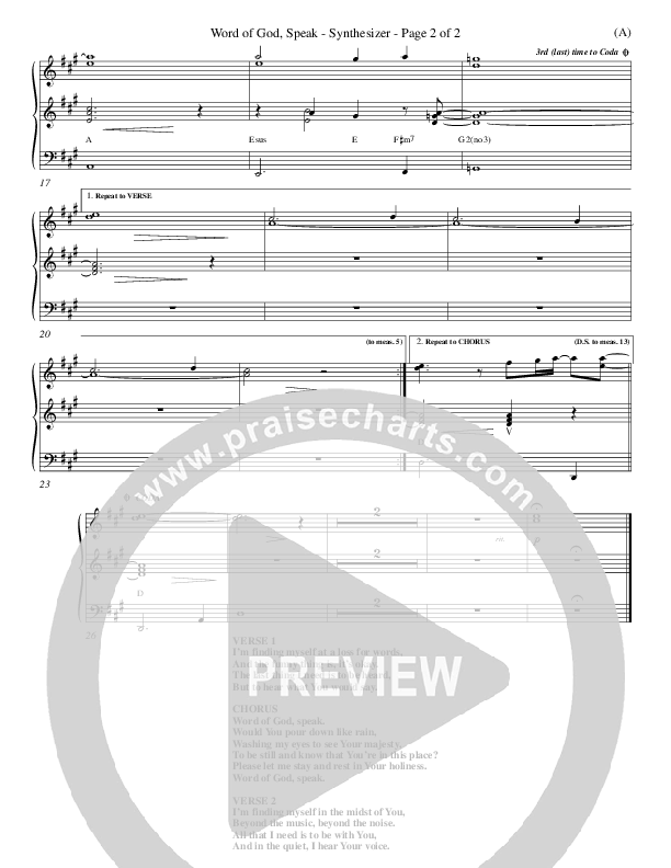 Word Of God Speak Synth (Bart Millard)