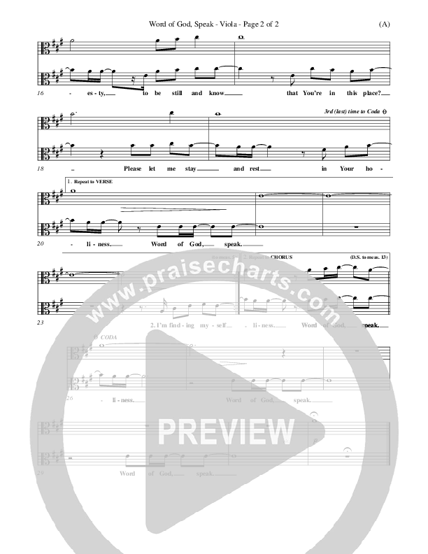 Word Of God Speak Viola (Bart Millard)