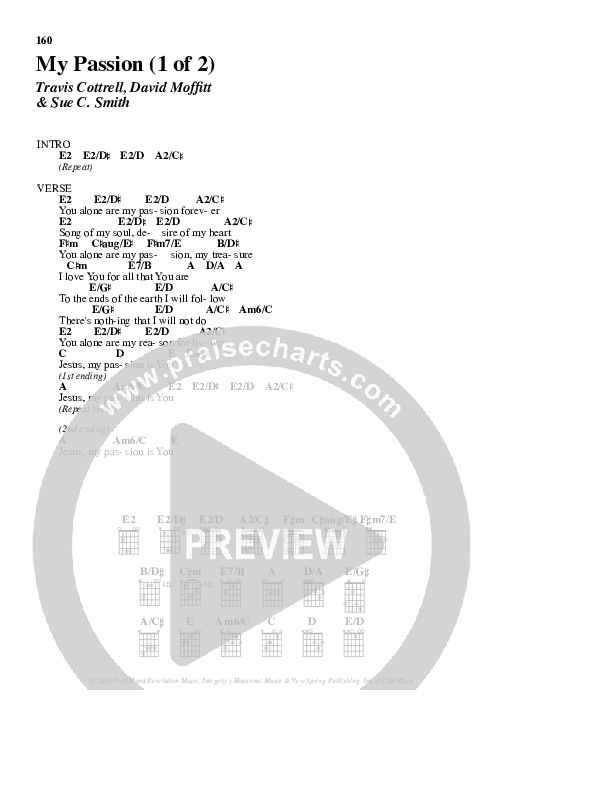 My Passion Chords PDF (Travis Cottrell) PraiseCharts