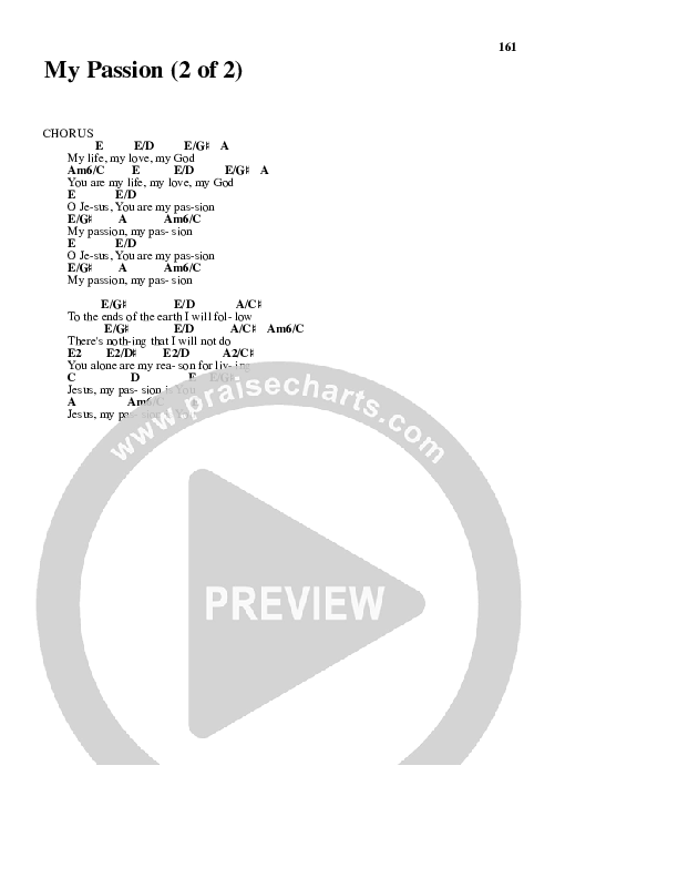 My Passion Chord Chart (Travis Cottrell)