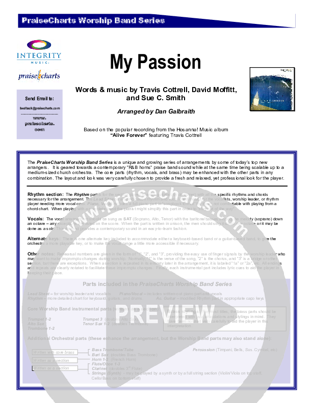 My Passion Cover Sheet (Travis Cottrell)