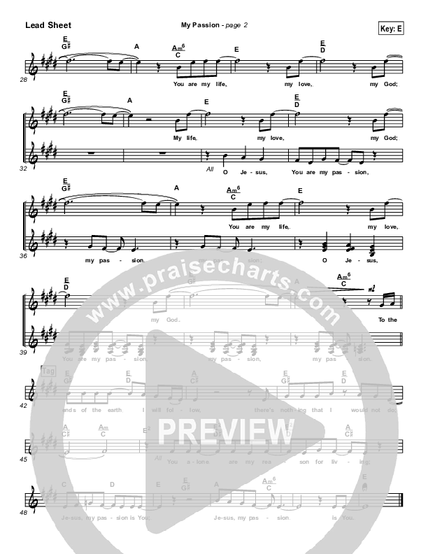 My Passion Lead Sheet (Travis Cottrell)