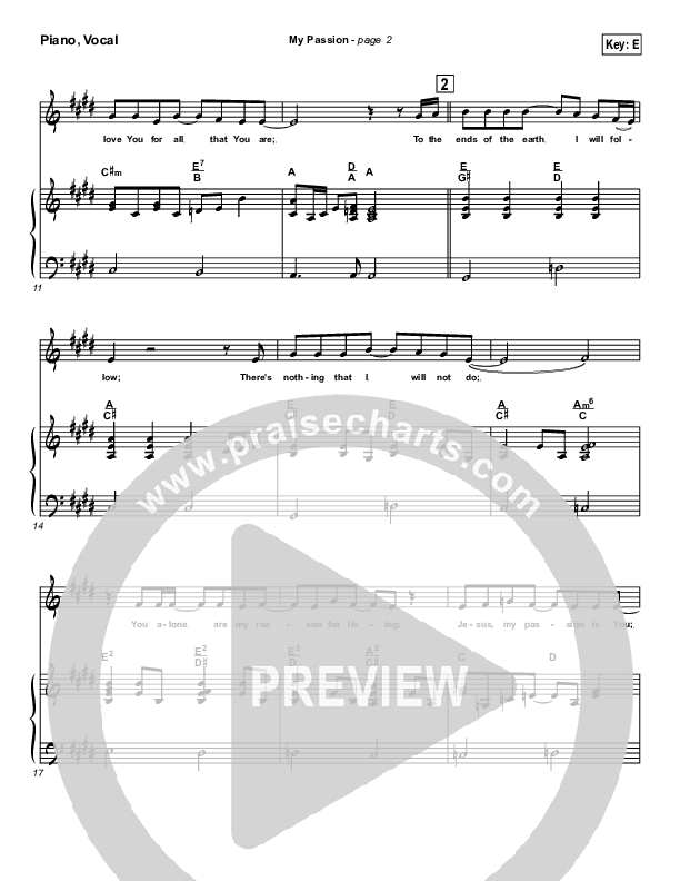 My Passion Piano/Vocal & Lead (Travis Cottrell)