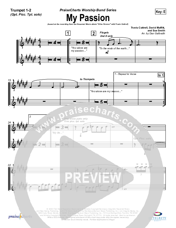 My Passion Trumpet 1,2 (Travis Cottrell)