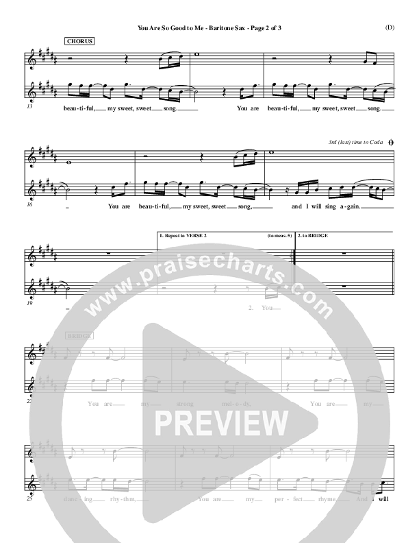 You Are So Good To Me Bari Sax ()