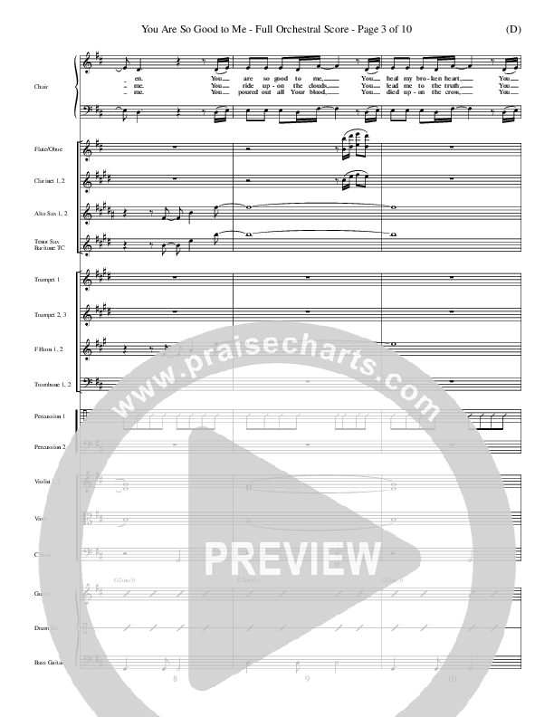 You Are So Good To Me Conductor's Score ()