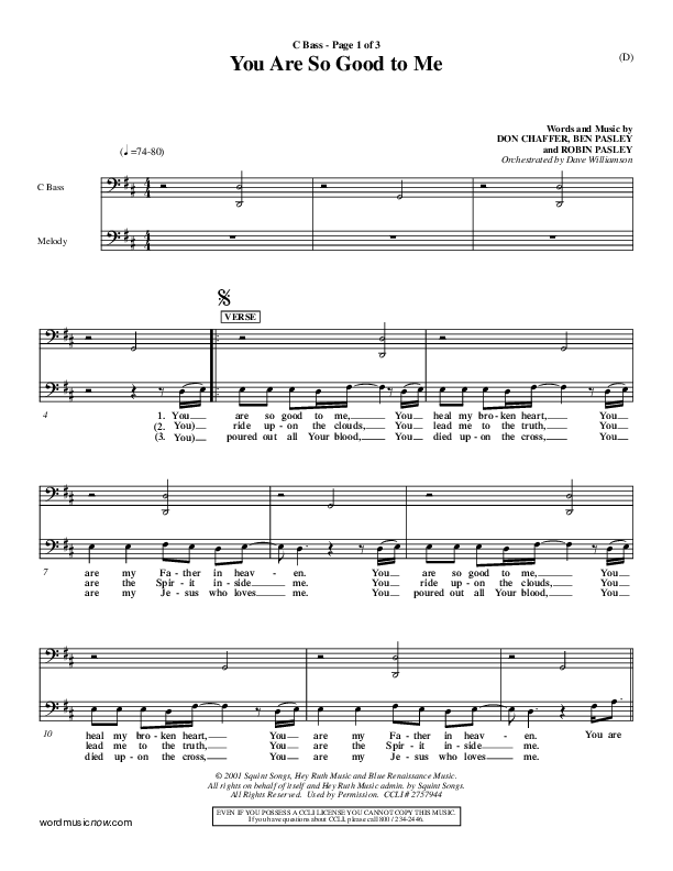 You Are So Good To Me Contrabass ()