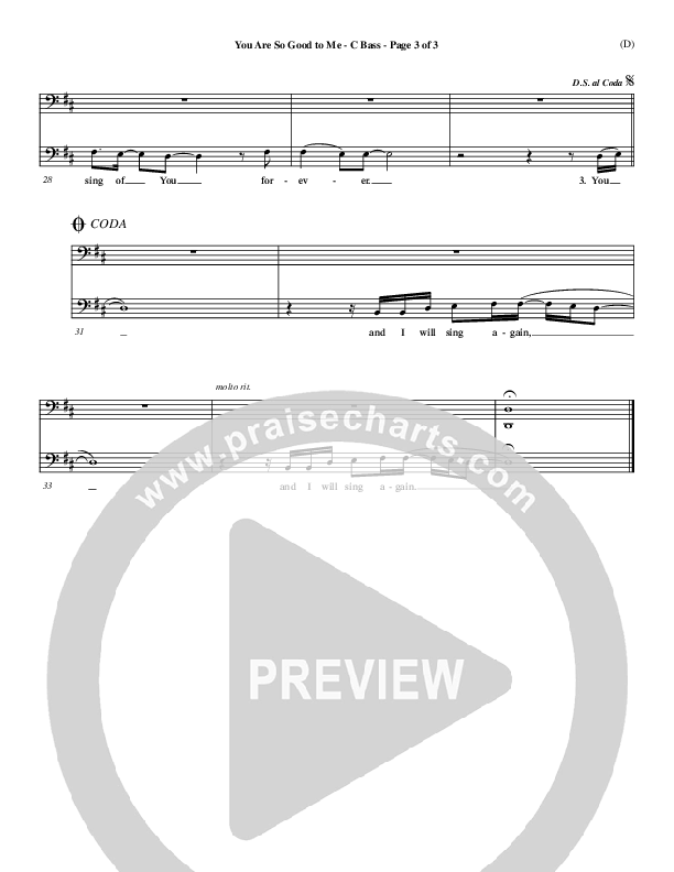 You Are So Good To Me Contrabass ()