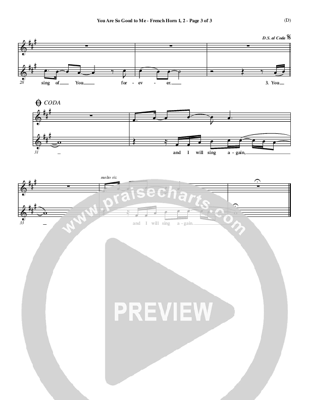 You Are So Good To Me French Horn 1/2 ()